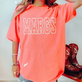 Margs Collegiate Lettering Comfort Color Tee - Limeberry Designs