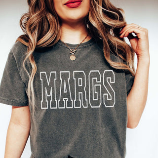 Margs Collegiate Lettering Comfort Color Wholesale Tee - Fast Shipping - Limeberry Designs