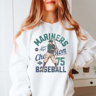 Mariners Vintage Baseball Wholesale Graphic Sweatshirt - Fast TAT - Limeberry Designs