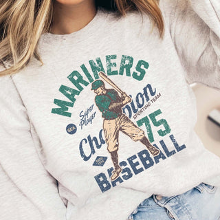 Mariners Vintage Baseball Wholesale Graphic Sweatshirt - Fast TAT - Limeberry Designs