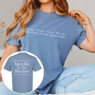 Meet Me In The Bleachers Comfort Color Graphic Tee With Front & Back Design - Limeberry Designs