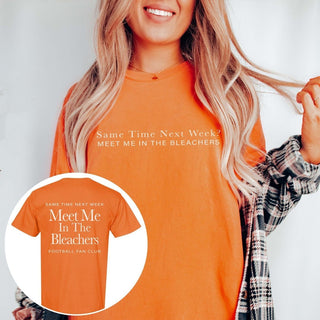 Meet Me In The Bleachers Comfort Color Graphic Tee With Front & Back Design - Limeberry Designs