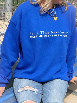 Meet Me In The Bleachers Graphic Sweatshirt With Front & Back Design - Limeberry Designs