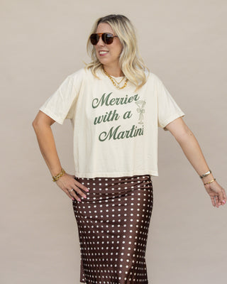 Merrier with a Martini boxy graphic tee in ivory