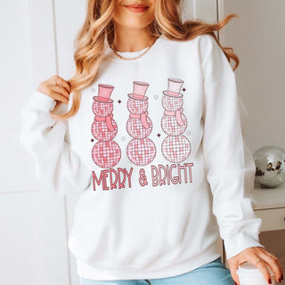 Merry & Bright Disco Snowmen Graphic Sweatshirt - Limeberry Designs