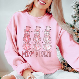 Merry & Bright Disco Snowmen Graphic Sweatshirt - Limeberry Designs