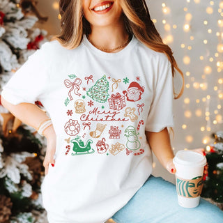 Merry Christmas Collage Bella Graphic Tee - Limeberry Designs