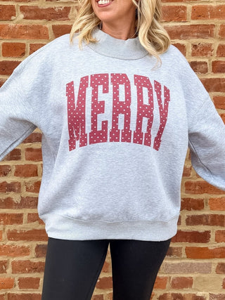 Merry Red Polka Dot Mockneck Sweatshirt - Limeberry Designs