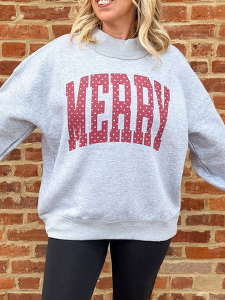 Elevated Christmas mockneck in soft fleece, sizes Medium to XL