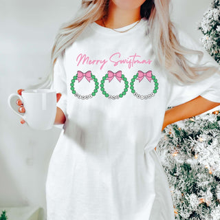 Merry Swiftmas Bracelet Wreaths Comfort Color Graphic Tee - Limeberry Designs