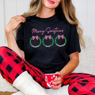 Merry Swiftmas Bracelet Wreaths Comfort Color Graphic Tee - Limeberry Designs