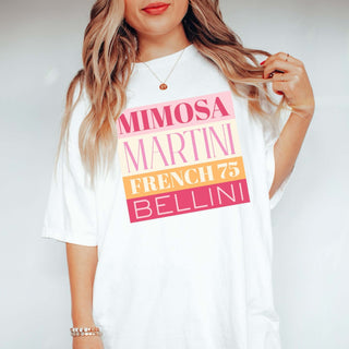 Mimosa Martini Bellini Wholesale Graphic Comfort Color Tee - Limeberry Wholesale