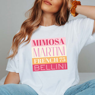 Mimosa Martini Bellini Wholesale Graphic Comfort Color Tee - Limeberry Wholesale