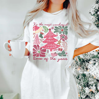 Most Wonderful Time Of Year Art Deco Comfort Color Graphic Tee - Limeberry Designs