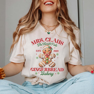 Mrs. Claus Gingerbread Bakery Bella Graphic Tee - Limeberry Designs