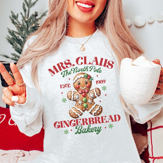 Mrs. Claus Gingerbread Bakery Graphic Sweatshirt - Limeberry Designs