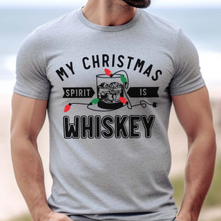 My Christmas Spirit Is Whiskey Graphic Tee - Limeberry Designs