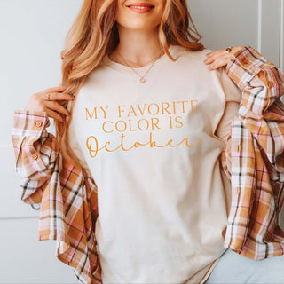 My Favorite Color Is October Wholesale Bella Graphic Tee - Quick Shipping - Limeberry Designs