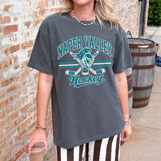 Naper Valley Hockey Sticks Comfort Color Tee - Naper Valley Hockey - Limeberry Designs