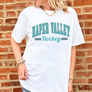 Naper Valley Hockey Stripes Comfort Color Tee - Naper Valley Hockey - Limeberry Designs