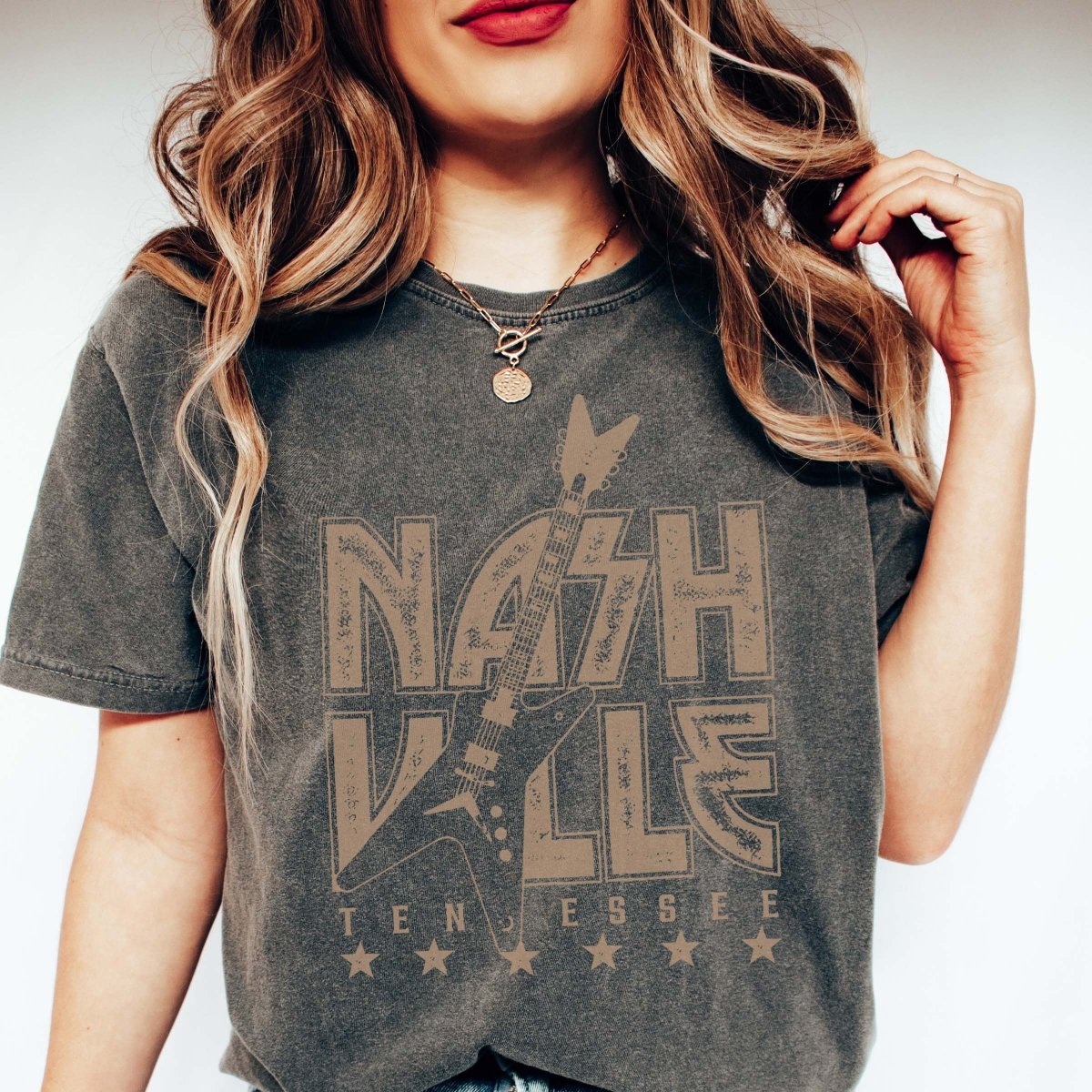 Nashville Tennessee Guitar Comfort Color Tee - Limeberry Designs