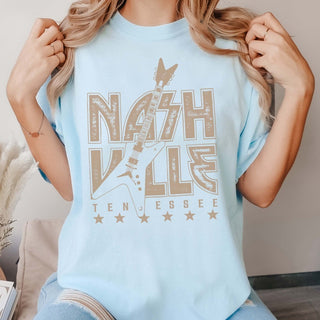 Nashville Tennessee Guitar Comfort Color Tee - Limeberry Designs