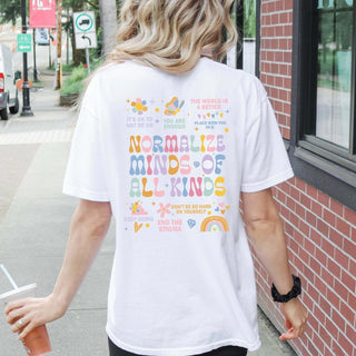 Normalize Minds Of All Kinds Back Design Comfort Color Tee - Limeberry Designs