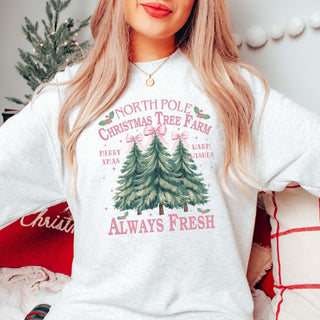 North Pole Christmas Tree Farm Graphic Sweatshirt - Limeberry Designs