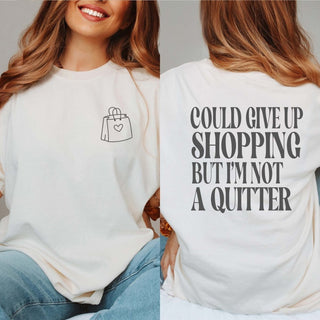Not A Quitter Graphic Comfort Color Tee Front & Back Design - Limeberry Designs