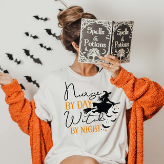 Nurse by day Witch by Night tee - Limeberry Designs