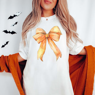 Orange Bow Wholesale Comfort Color Graphic Tee - Fast Shipping - Limeberry Designs