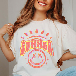 Orange Summer Smile Comfort Color Wholesale Tee - Quick Ship - Limeberry Designs