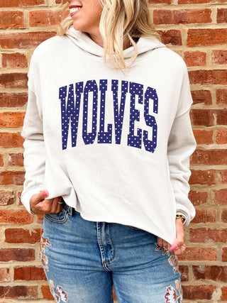 Oswego East Polka Dot Raw Edge Hoodie - Limeberry Designs