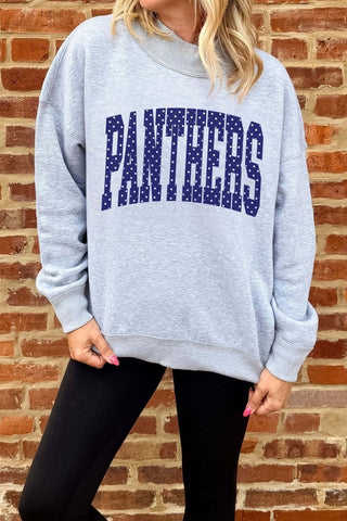 Oswego Panthers Polka Dot Mockneck Sweatshirt - Limeberry Designs