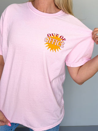 Out Of Office Front & Back Comfort Color Graphic Tee - Limeberry Designs