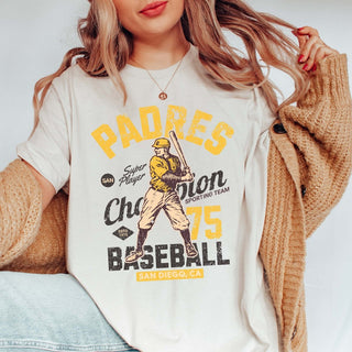 Padres Vintage Baseball Team Graphic Tee - Limeberry Designs