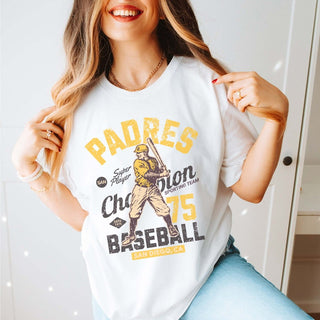 Padres Vintage Baseball Team Graphic Tee - Limeberry Designs