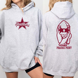 Panther Star Glasses Front & Back Hoodie - Prairie Point Elementary - Limeberry Designs