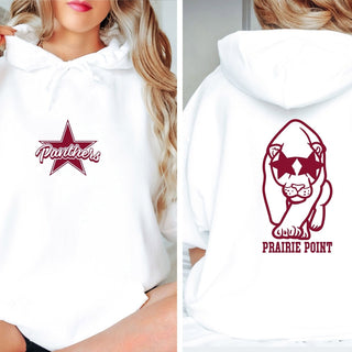 Panther Star Glasses Front & Back Hoodie - Prairie Point Elementary - Limeberry Designs
