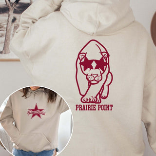 Panther Star Glasses Front & Back Hoodie - Prairie Point Elementary - Limeberry Designs