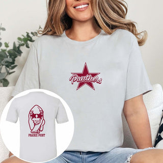 Panther Star Glasses Front & Back Tee - Prairie Point Elementary - Limeberry Designs