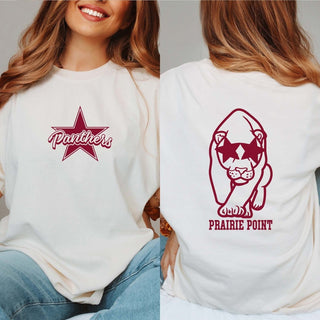 Panther Star Glasses Front & Back Tee - Prairie Point Elementary - Limeberry Designs