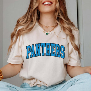 Panthers Collegiate Letter Bella Graphic Tee - Limeberry Designs