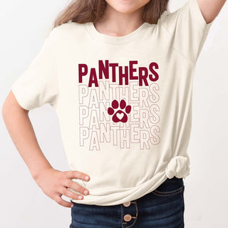 Panthers Repeat Paw With Heart Tee - Prairie Point Elementary - Limeberry Designs