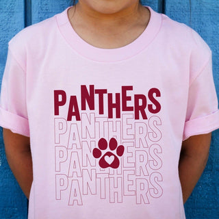 Panthers Repeat Paw With Heart Tee - Prairie Point Elementary - Limeberry Designs