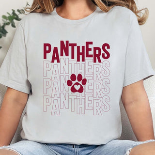 Panthers Repeat Paw With Heart Tee - Prairie Point Elementary - Limeberry Designs