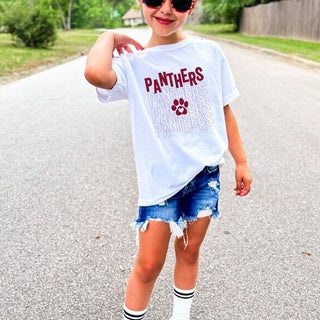 Panthers Repeat Paw With Heart Tee - Prairie Point Elementary - Limeberry Designs