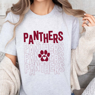 Panthers Repeat Paw With Heart Tee - Prairie Point Elementary - Limeberry Designs