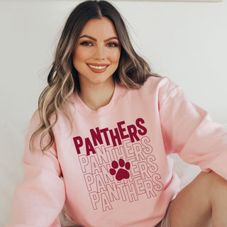 Panthers Repeat With Paw Sweatshirt - Prairie Point Elementary - Limeberry Designs