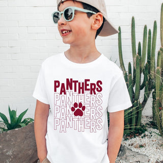 Panthers Repeat With Paw Tee - Prairie Point Elementary - Limeberry Designs